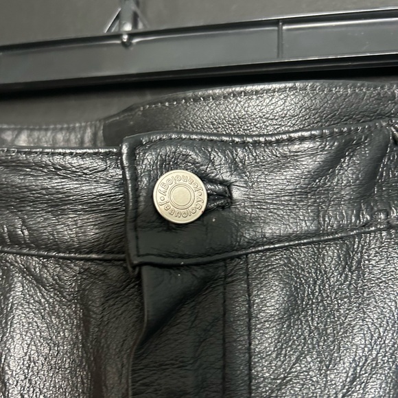 Vintage Newport News Black Leather Jeans size 12 tall EUC - Picture 3 of 6